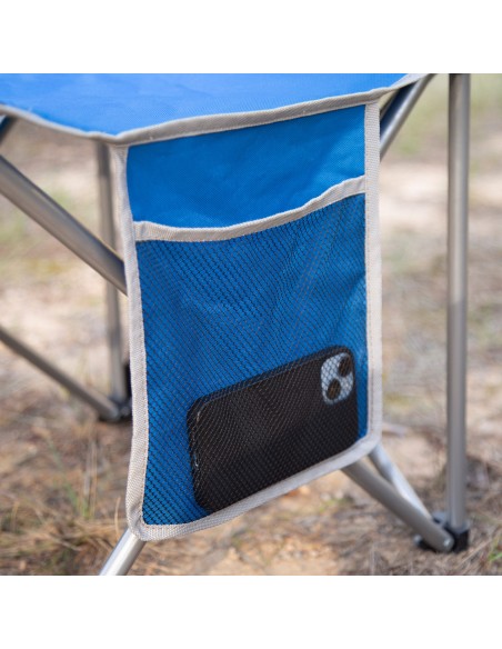 Pack 2 sillas camping alto fijas 47x46x80 cm azul