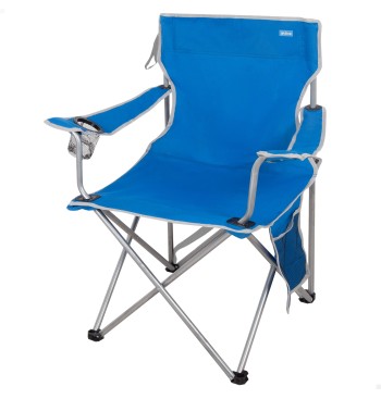 Pack 2 sillas camping alto fijas 47x46x80 cm azul 2