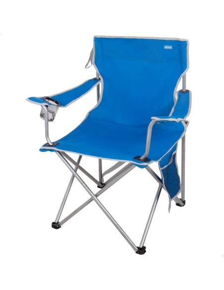 Pack 2 sillas camping alto fijas 47x46x80 cm azul