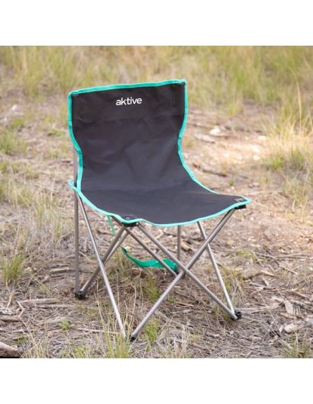 Pack 2 sillas camping alto fijas 43x43x71 cm negro