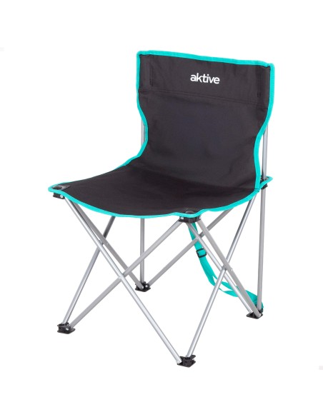 Pack 2 sillas camping alto fijas 43x43x71 cm negro