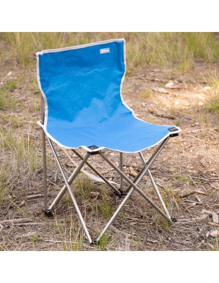 Pack 2 sillas camping alto fijas 43x43x71 cm azul