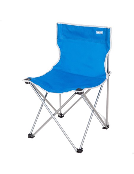Pack 2 sillas camping alto fijas 43x43x71 cm azul