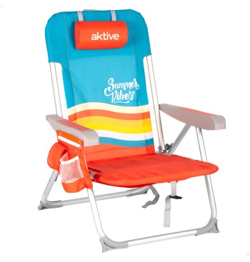 Silla playa multiposición 50x60x85 cm multicolor con...