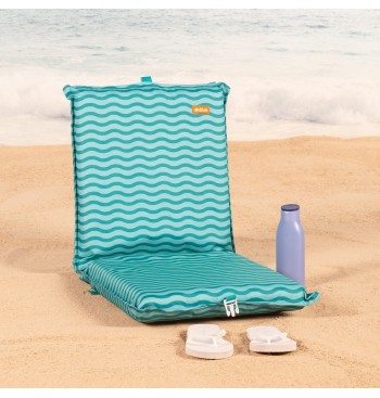 Asiento playa plegable 40x48x56 cm ondas turquesa 2