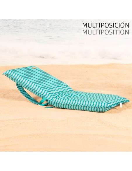 Asiento playa plegable 40x48x56 cm ondas turquesa