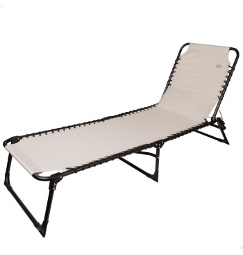 Tumbona plegable multiposición crema
