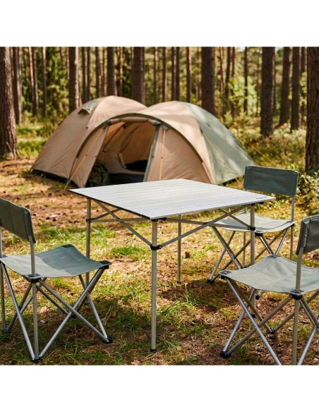 Mesa camping plegable de aluminio