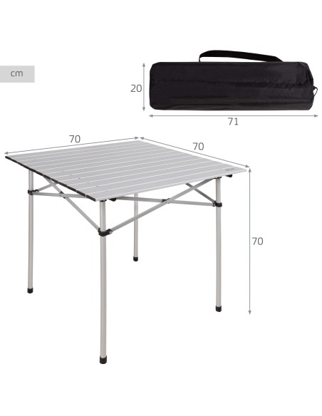 Mesa camping plegable de aluminio