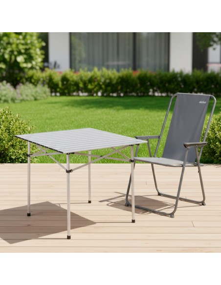 Mesa camping plegable de aluminio