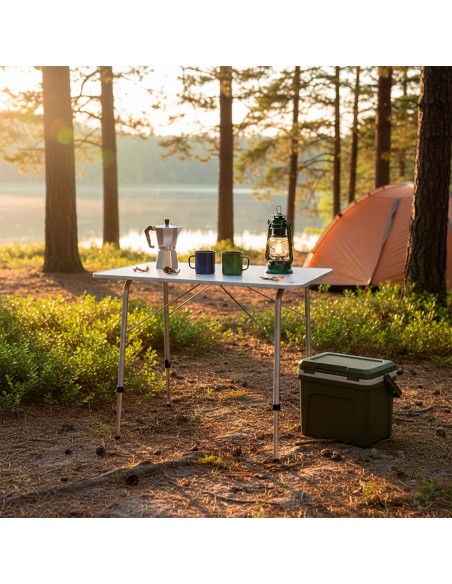 Mesa camping plegable altura regulable