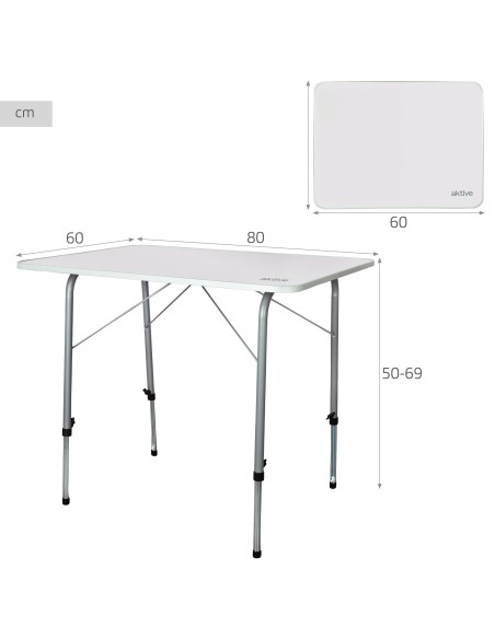Mesa camping plegable altura regulable