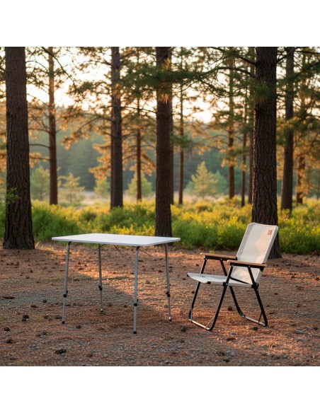 Mesa camping plegable altura regulable