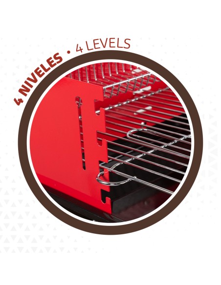 Barbacoa carbón portátil para 4 niveles