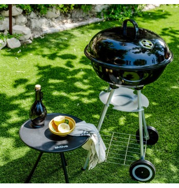 Barbacoa carbón portátil con dos parrillas 2
