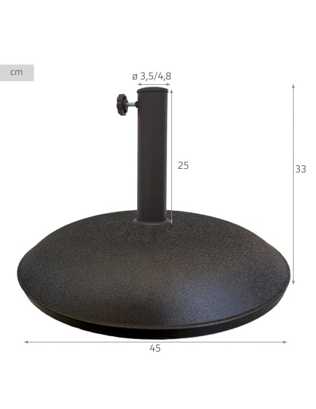 Soporte parasol cemento circular Ø35/48 mm