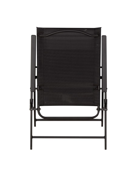 Pack 4 sillas plegables jardín slim 47x64x95 cm negro con reposabrazos