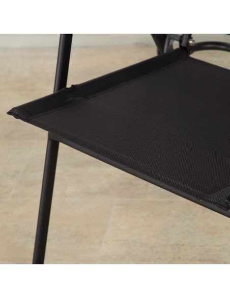 Pack 4 sillas plegables jardín slim 47x64x95 cm negro con reposabrazos