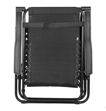 Silla plegable jardín gravedad cero 52x68x104 cm negro 2... 2