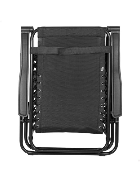 Silla plegable jardín gravedad cero 52x68x104 cm negro 2 posiciones