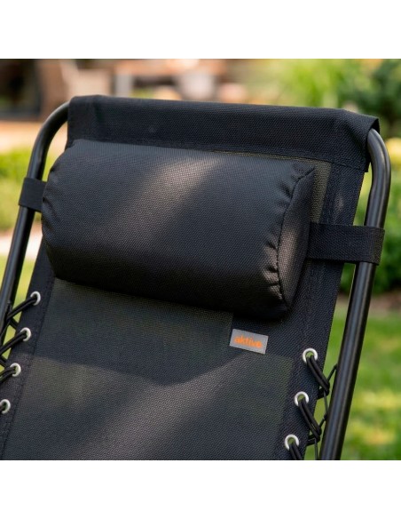 Silla plegable jardín gravedad cero 52x68x104 cm negro 2 posiciones
