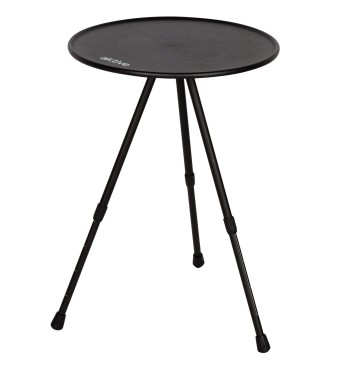 Mesa plegable de camping redonda negra de aluminio con...