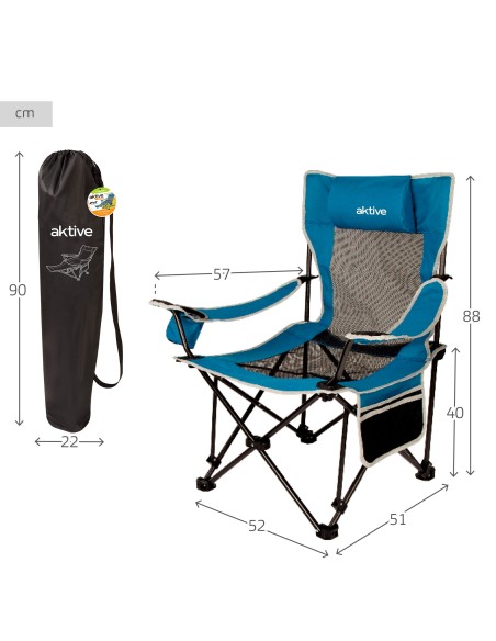 Silla tumbona plegable camping