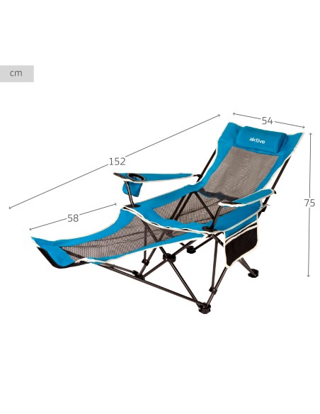 Silla tumbona plegable camping