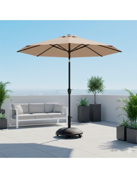 Soporte parasol circular cemento Ø35/48 mm con ruedas