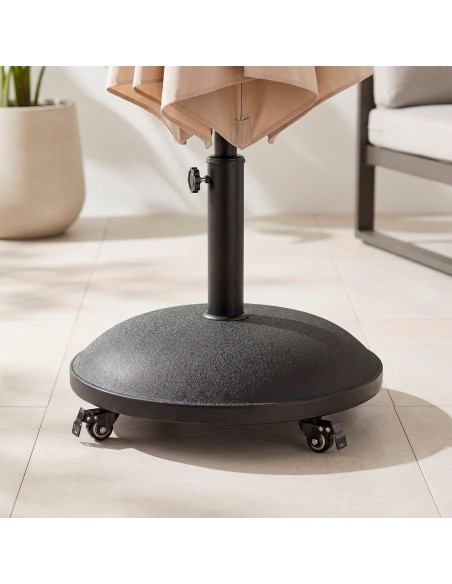 Soporte parasol circular cemento Ø35/48 mm con ruedas