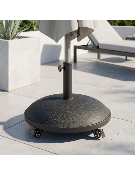 Soporte parasol circular cemento Ø35/48 mm con ruedas