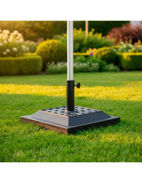 Soporte sombrilla jardín poliresina cuadrado Ø38-48 mm