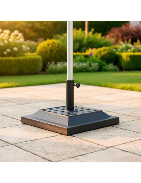 Soporte sombrilla jardín poliresina cuadrado Ø38-48 mm