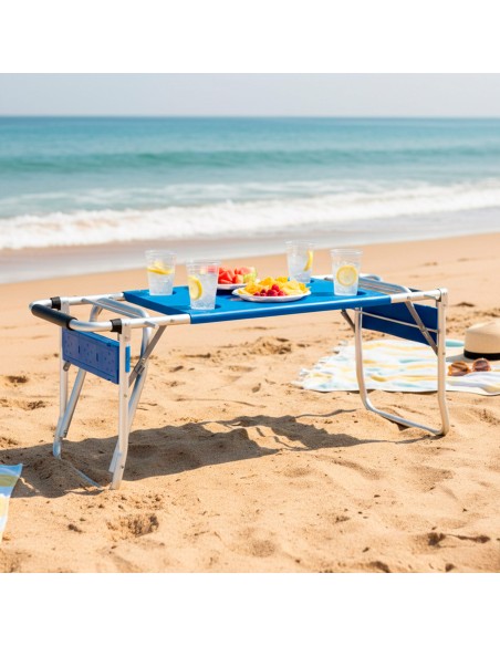 Carro mesa playa plegable con base extensible
