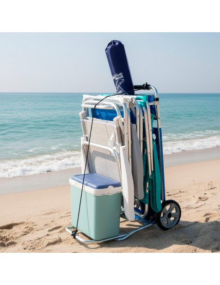 Carro mesa playa plegable con base extensible