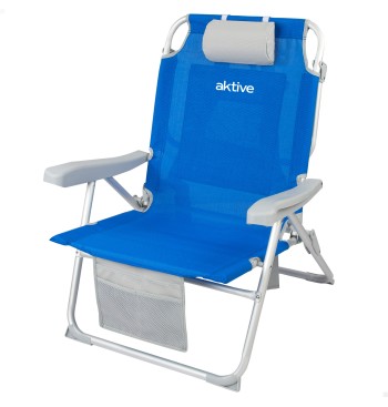 Silla playa XXL multiposición 55x66x85 cm azul