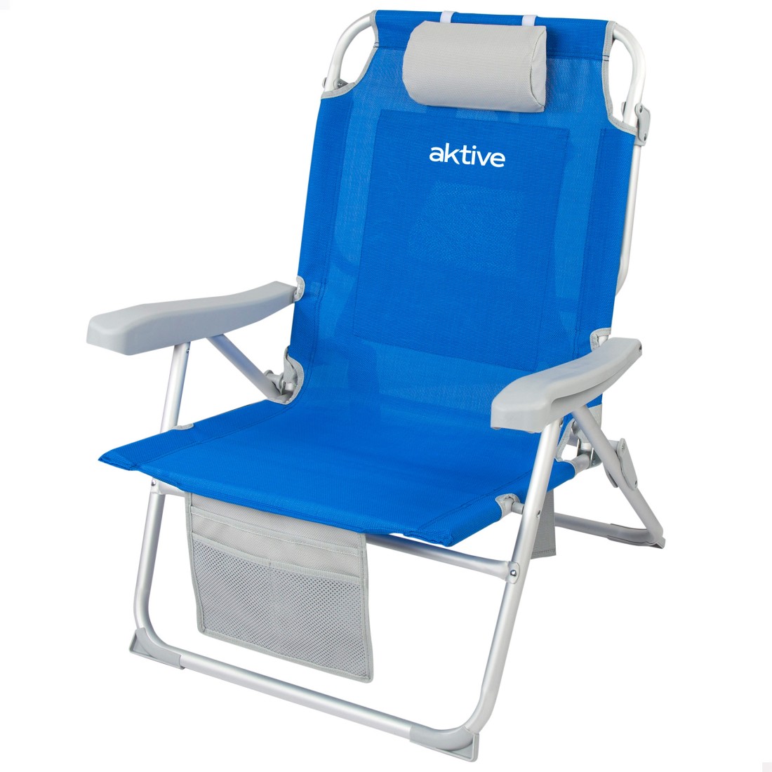 Silla playa xxl multiposición 55x66x85 cm azul