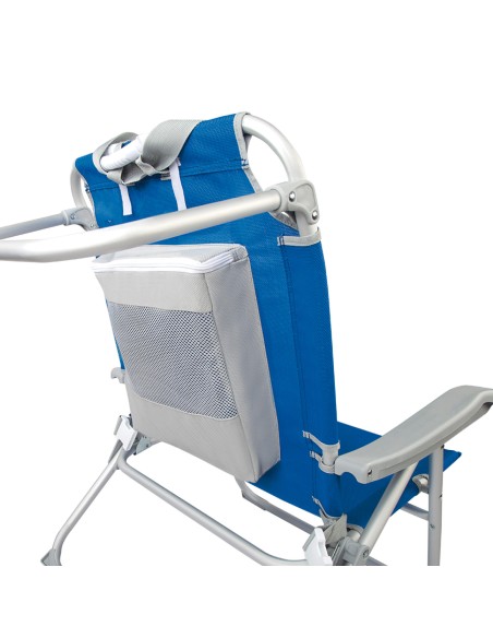 Silla playa XXL multiposición 55x66x85 cm azul