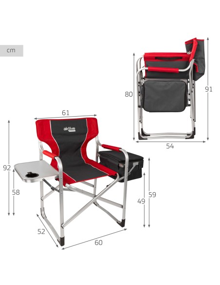 Silla camping director con mesa y bolsa térmica