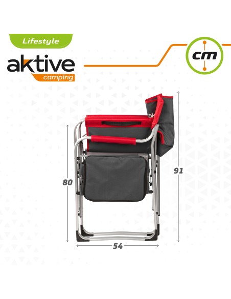 Silla camping director con mesa y bolsa térmica