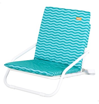 Pack 2 sillas playa bajas 46x60x50 cm ondas turquesa con... 2