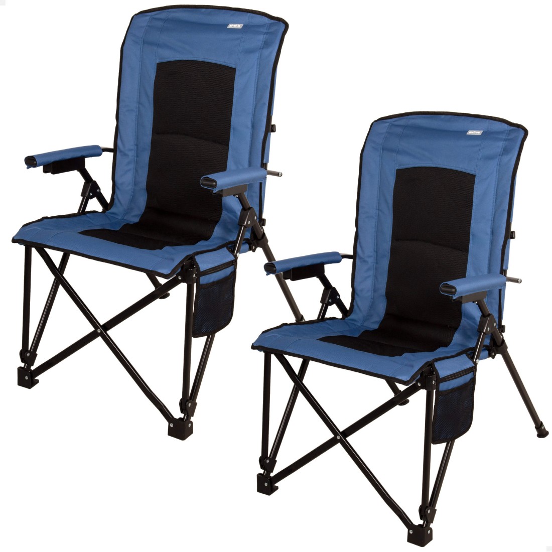 Pack 2 sillas camping altas 54x80x103 cm con bolsillos