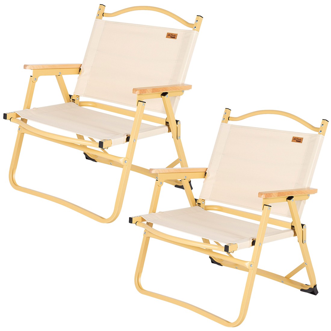 Pack 2 sillas glamping 47x42x62 cm crema con bolsillo