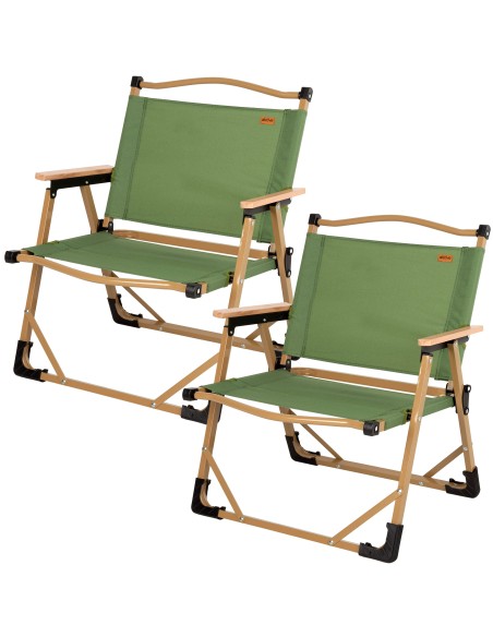 Pack 2 sillas glamping 47x45x62 cm verde