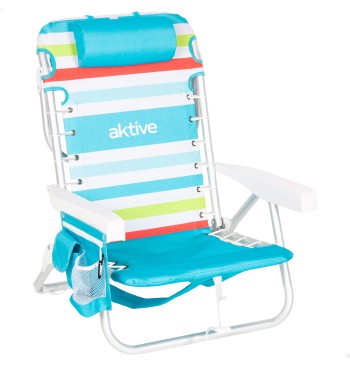 Silla playa baja multiposición multicolor 50x53x77 cm con...
