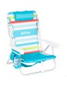 Silla playa baja multiposición multicolor 50x53x77 cm con nevera y bolsillos