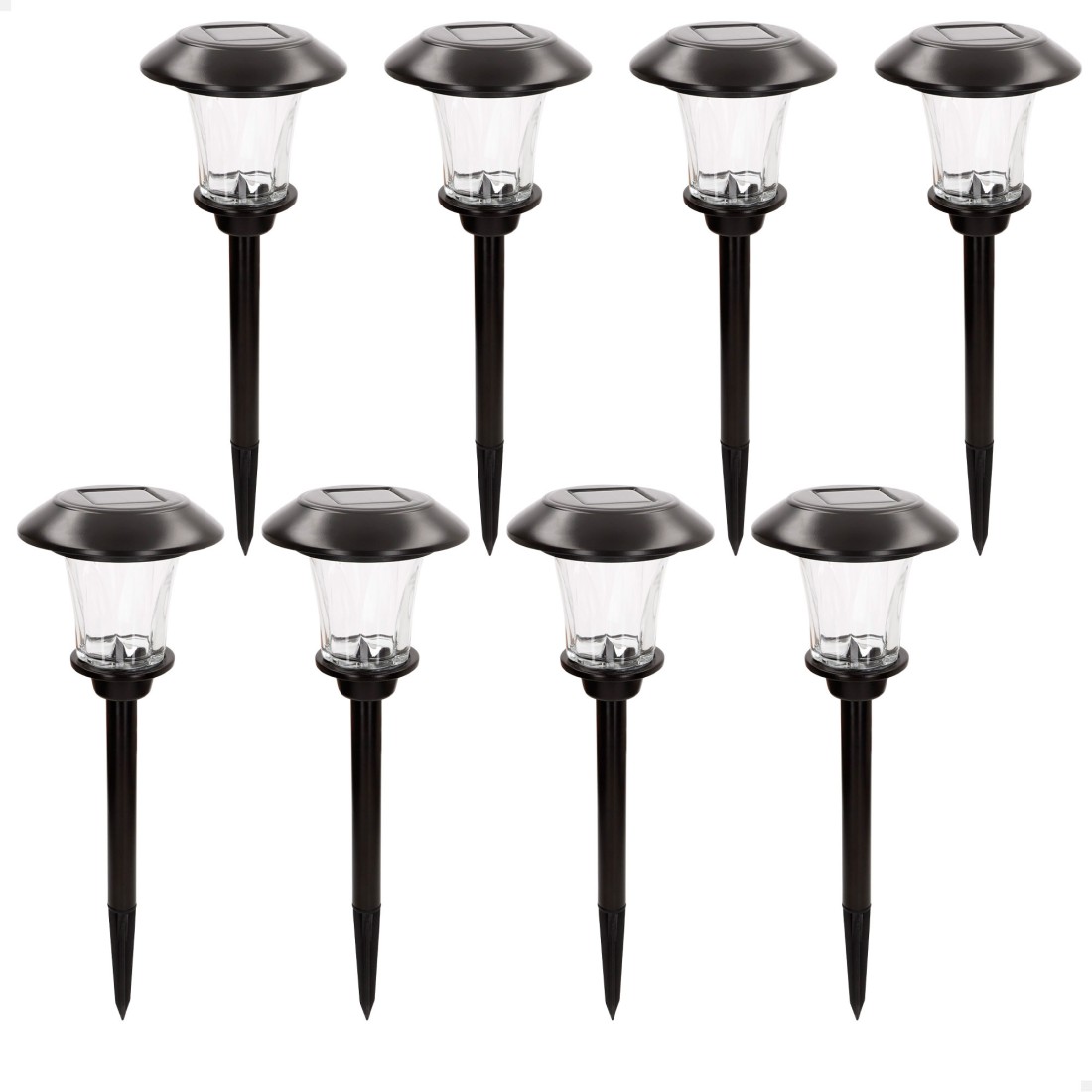 Pack 8 balizas solares led 15x15x49 cm