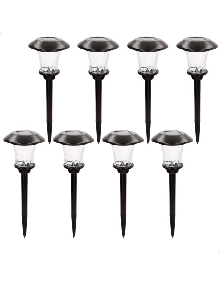 Pack 8 balizas solares LED 15x15x49 cm