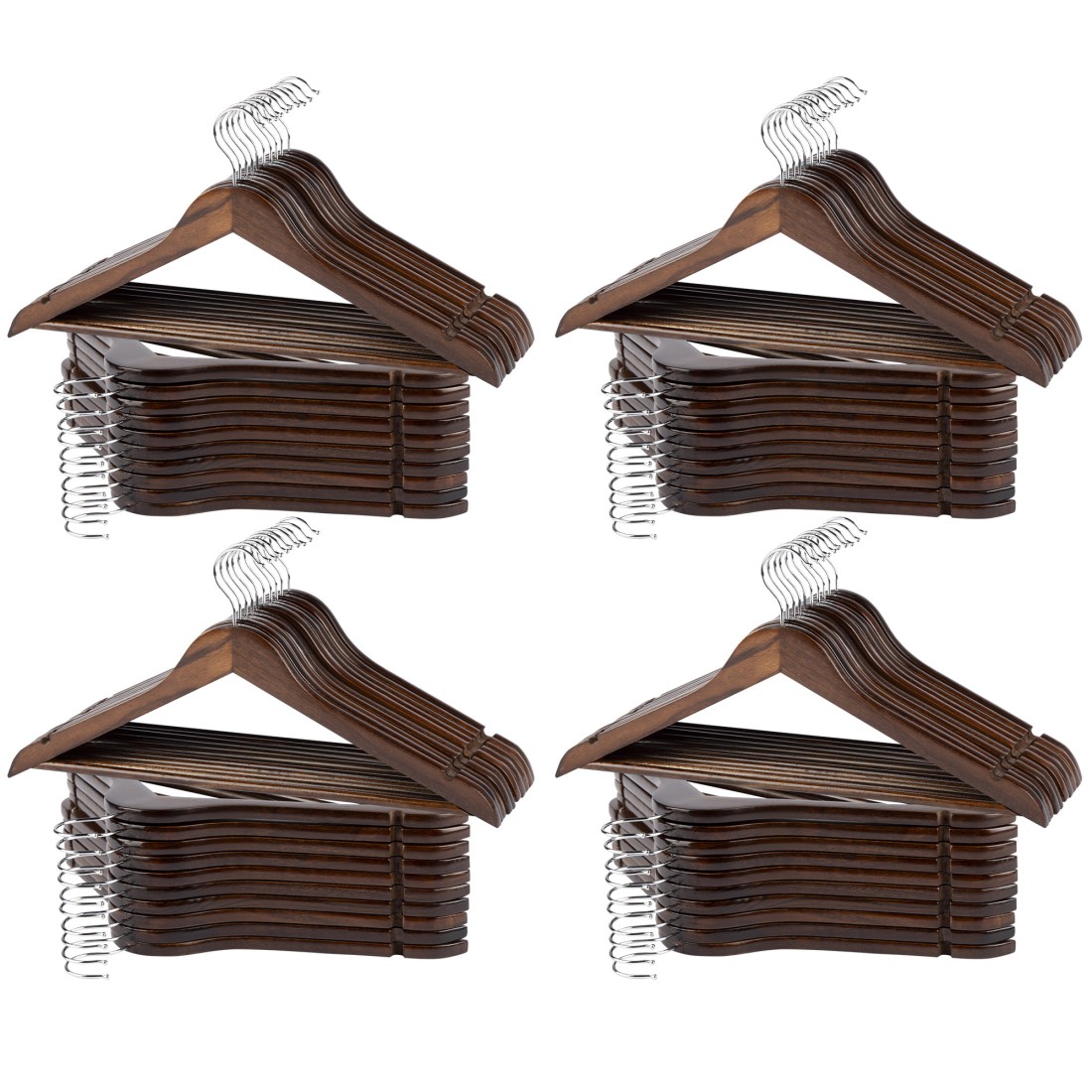 Max home pack 80 perchas madera oscura 44,5x23 cm