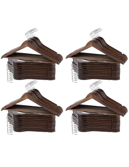 Max Home Pack 80 perchas madera oscura 44,5x23 cm